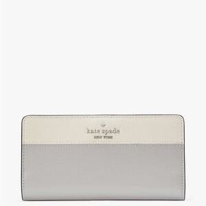 Kate Spade Gray and Cream Leather Wallet